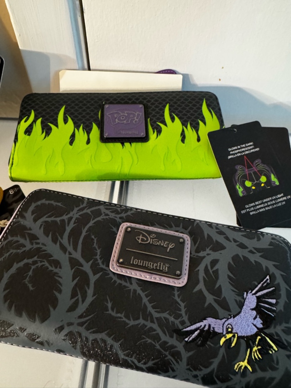 Loungefly Villains Wallets - Black, Neon Green, Purple & Red Accents - Picture 5 of 6